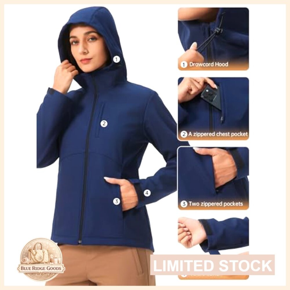 Fleece Lined Softshell Windbreaker Jacket Water R… - image 4